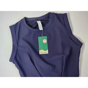 Halara Patitoff Flow Crew Neck Sleeveless Cropped Purple Yoga Tank Top